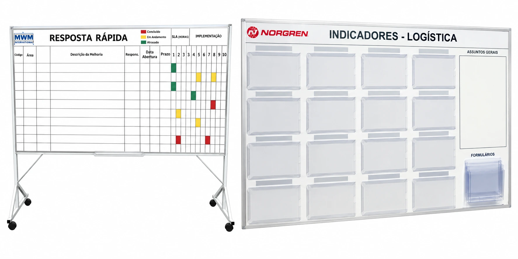 Quadros personalizados para acompanhar indicadores e reunir as informações da sua equipe.
